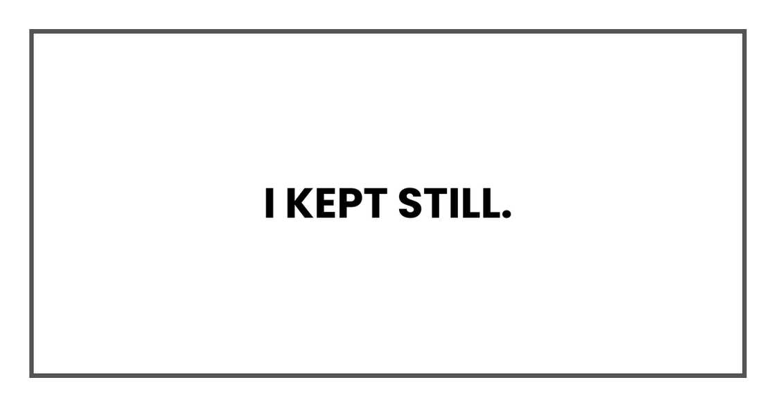 I kept still.
