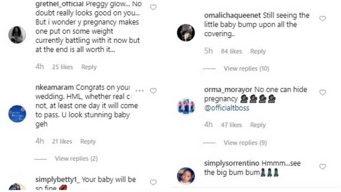 BBNaija Tboss fuels pregnancy rumours with wedding-themed photos BBNaija Tboss fuels pregnancy rumours with wedding-themed photos