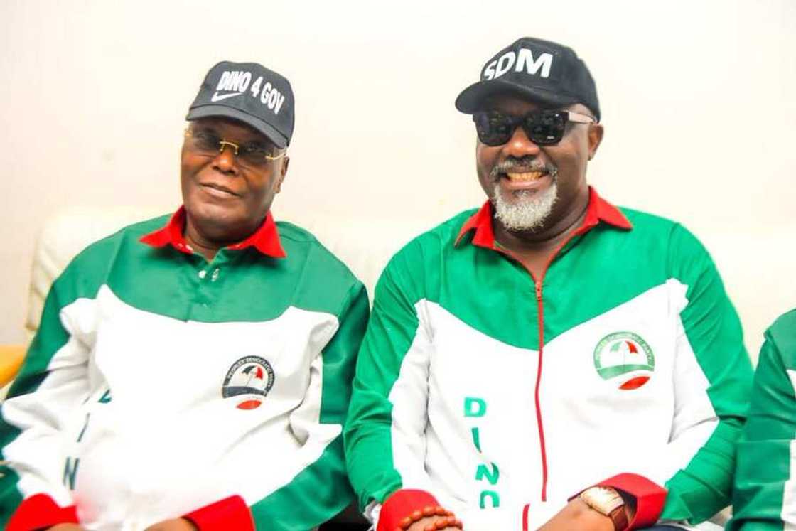 Dino Melaye da Atiku Abubakar. Dino Melaye da Atiku Abubakar.