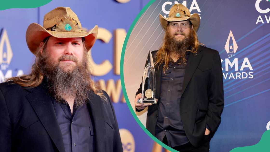 Chris Stapleton during The 58th Annual CMA Awards(L). Chris Stapleton during the 57th Annual CMA Awards (R).