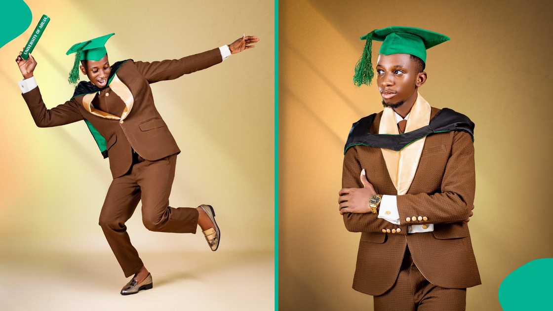 A University of Abuja law student breaks record in his extended family as he graduates after 5 years A University of Abuja law student breaks record in his extended family as he graduates after 5 years
