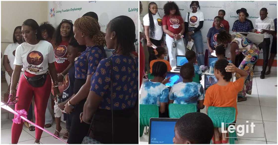 Actress Linda Osifo donates laptops to orphanage home Actress Linda Osifo donates laptops to orphanage home