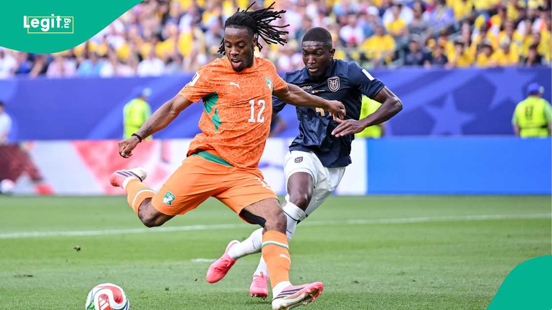 Elye Wahi in action during the FIFA World Cup 2026 Group E match between Ivory Coast and Ecuador. Photo by Harry Langer Elye Wahi in action during the FIFA World Cup 2026 Group E match between Ivory Coast and Ecuador. Photo by Harry Langer