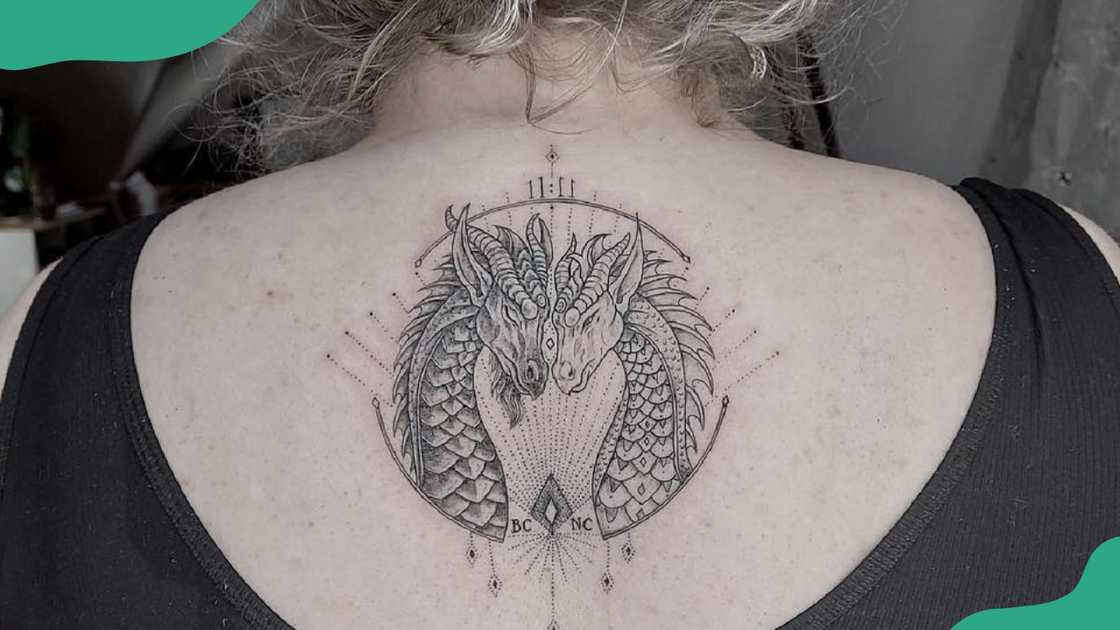 Dragon twin flame tattoo