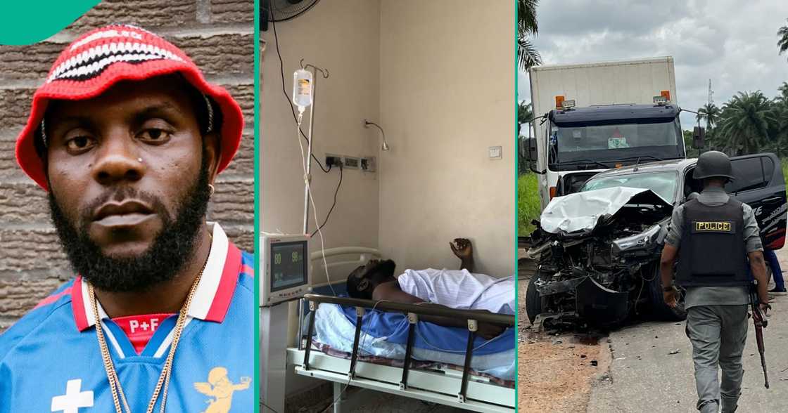 Odumodu Blvck in a car accident. Odumodu Blvck in a car accident.