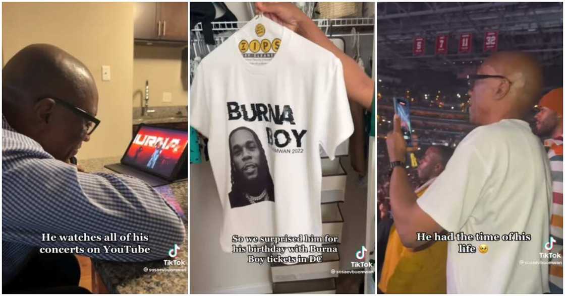 Children surprise their dad with Burna Boy show ticket. Children surprise their dad with Burna Boy show ticket.