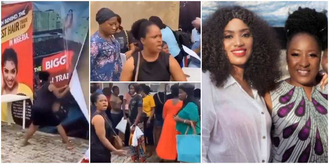 Actress Ireti Doyle’s daughter and angry customer. Actress Ireti Doyle’s daughter and angry customer.