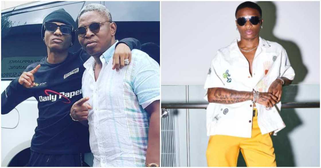 Nigerian singer Wizkid and his manager Sunday Are Nigerian singer Wizkid and his manager Sunday Are