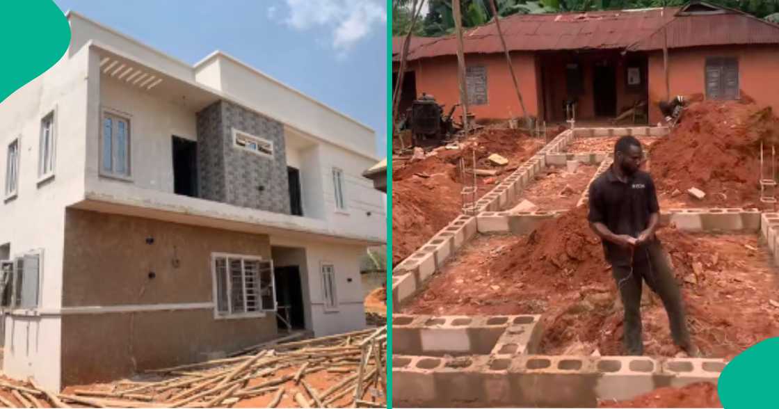 Building house in Nigeria/Cement in construction. Building house in Nigeria/Cement in construction.