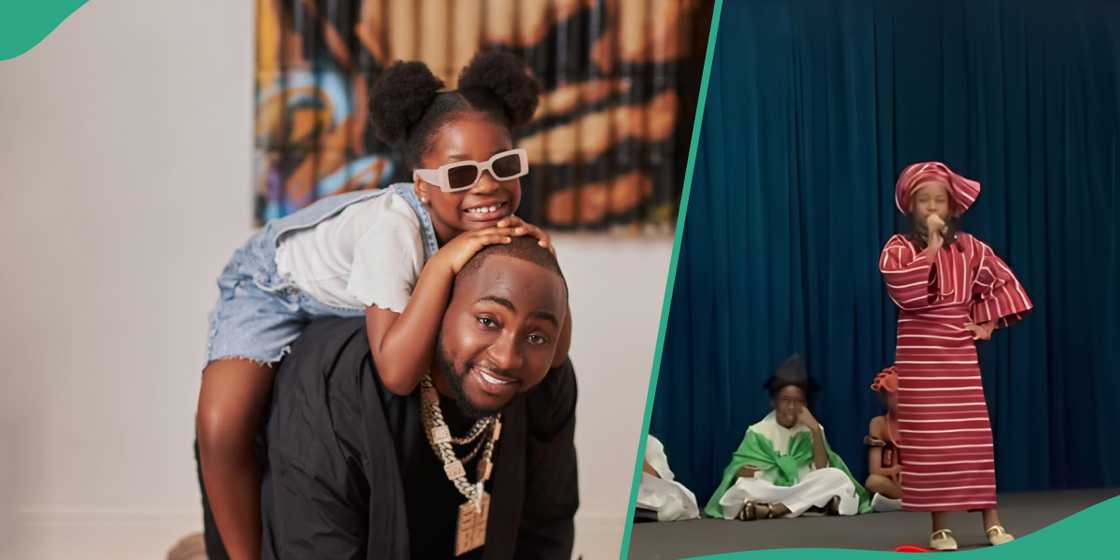 Davido shares video from his daughter's school. Davido shares video from his daughter's school.