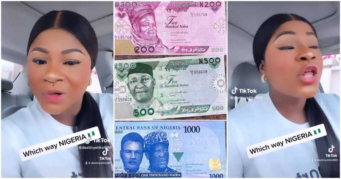 Photos of Destiny Etiko and new naira notes