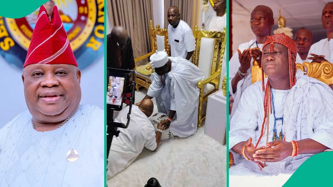Governor Adeleke visits Ooni of Ife palace after re-election.