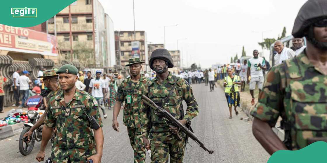 Nigerian Army personnel during a patrol Nigerian Army personnel during a patrol