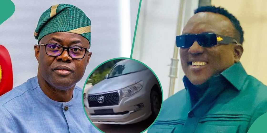 Oyo state governor Seyi Makinde gifts Saheed Osupa brand new jeep.