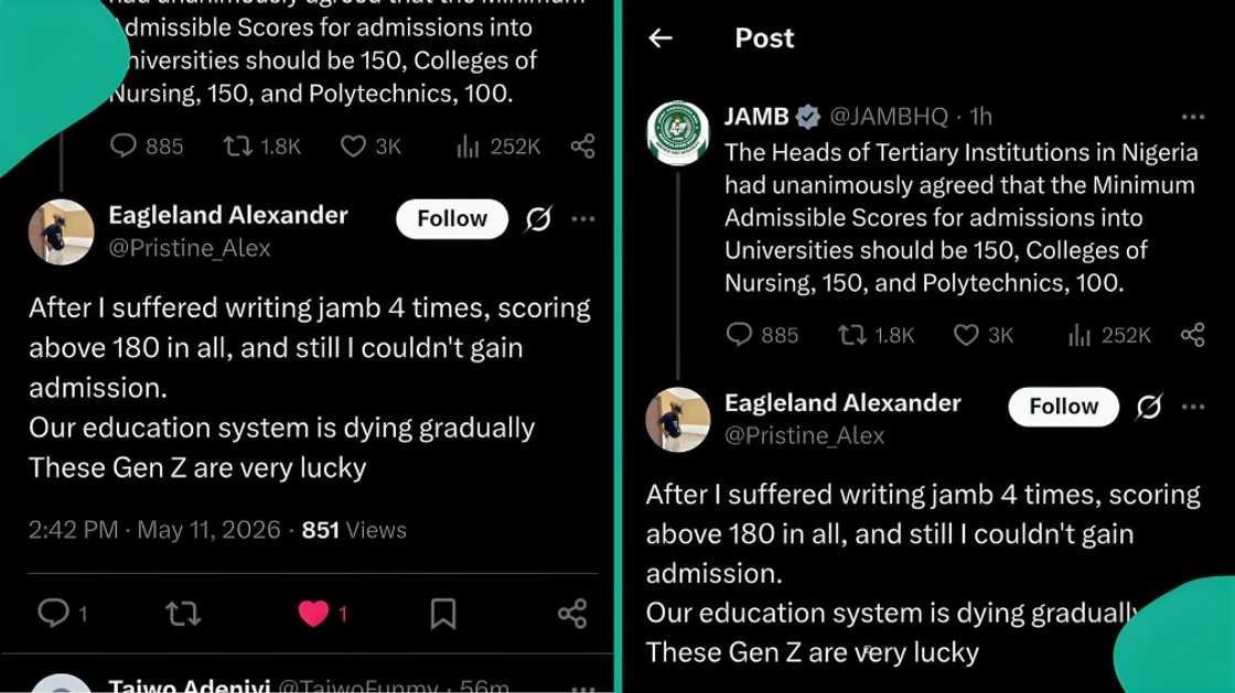 JAMB 2026 cut-off mark: Man who wrote UTME 4 times speaks out JAMB 2026 cut-off mark: Man who wrote UTME 4 times speaks out