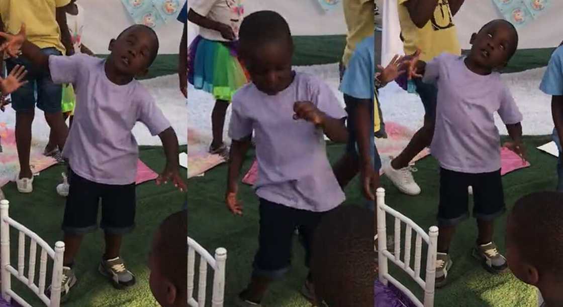 Photos of a boy dancing in a funny way.