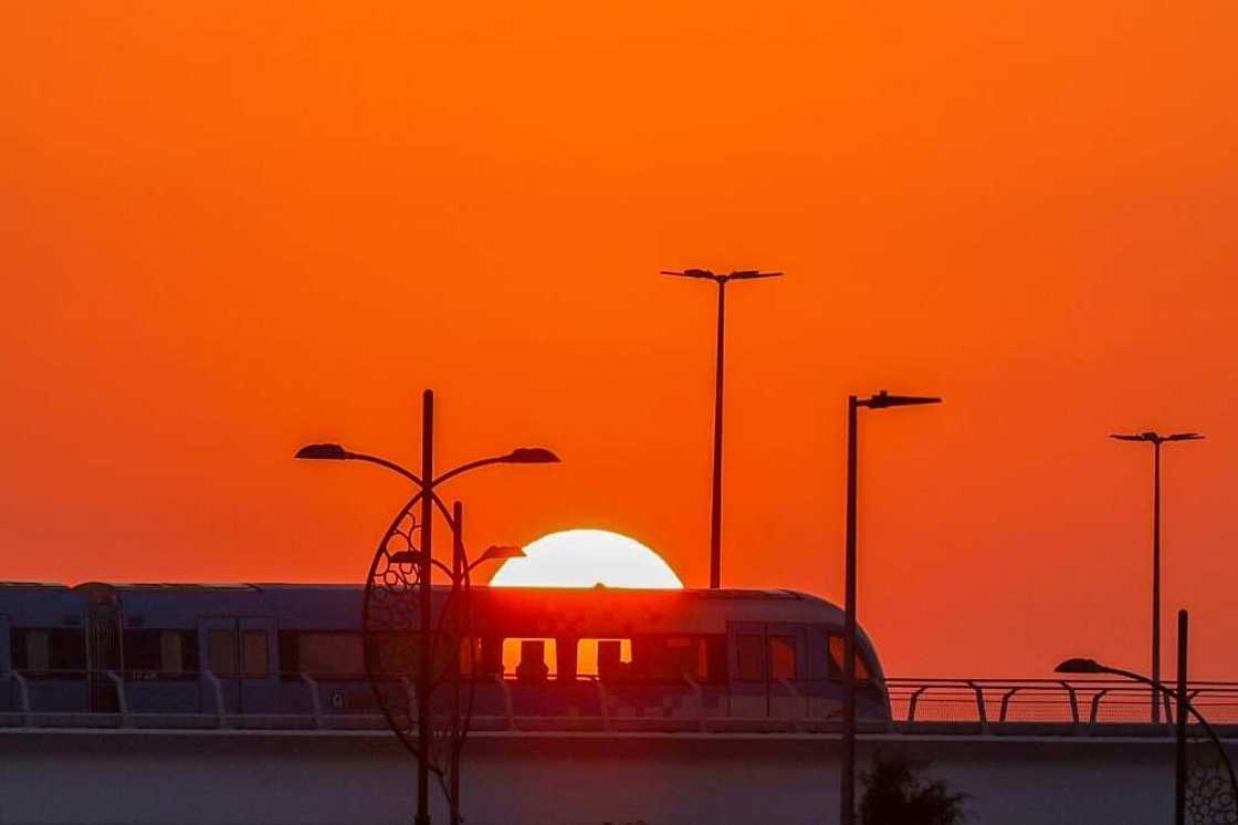The sun rises at the COP28 climate talks on Wednesday, as negotiators thrash out the thorny issue of planet-heating fossil fuels The sun rises at the COP28 climate talks on Wednesday, as negotiators thrash out the thorny issue of planet-heating fossil fuels