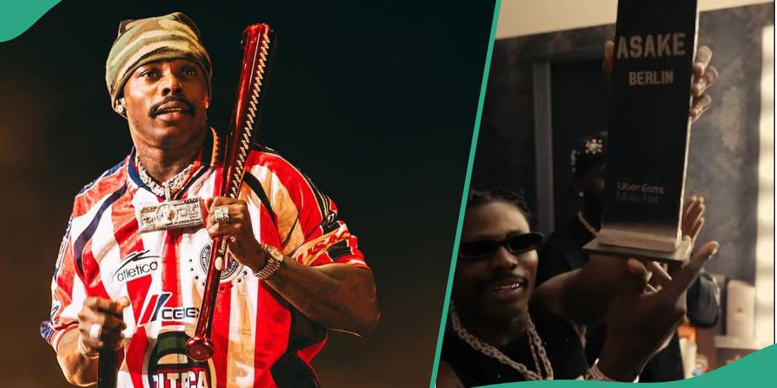 Asake gets piece of Berlin Wall for great show. Asake gets piece of Berlin Wall for great show.