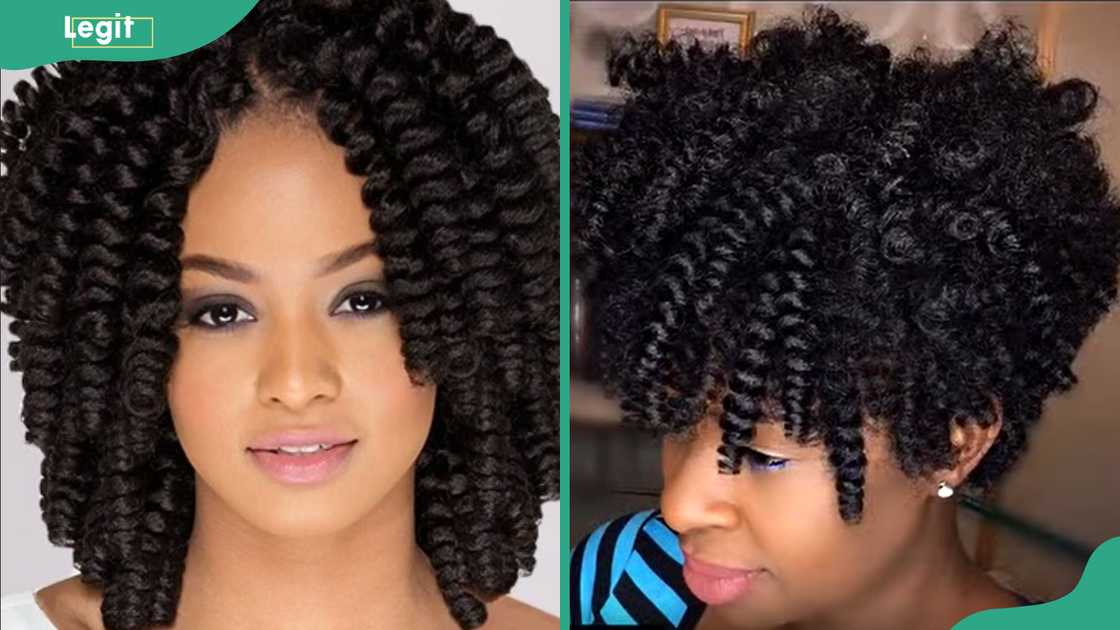 Curly crochet pixie hairstyle