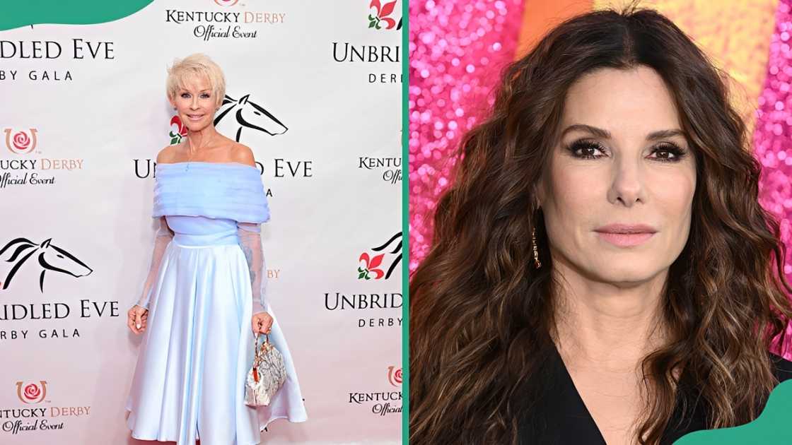 Country music singer Lorrie Morgan and American actress Sandra Bullock Country music singer Lorrie Morgan and American actress Sandra Bullock