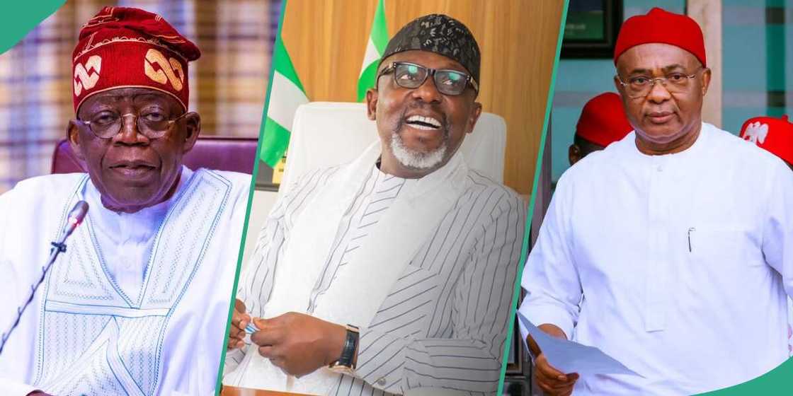 Senator Rochas Okorocha, Bola Tinubu, Abdullahi Ganduje, Hope Uzodimma, Abuja, PDP, APC Senator Rochas Okorocha, Bola Tinubu, Abdullahi Ganduje, Hope Uzodimma, Abuja, PDP, APC