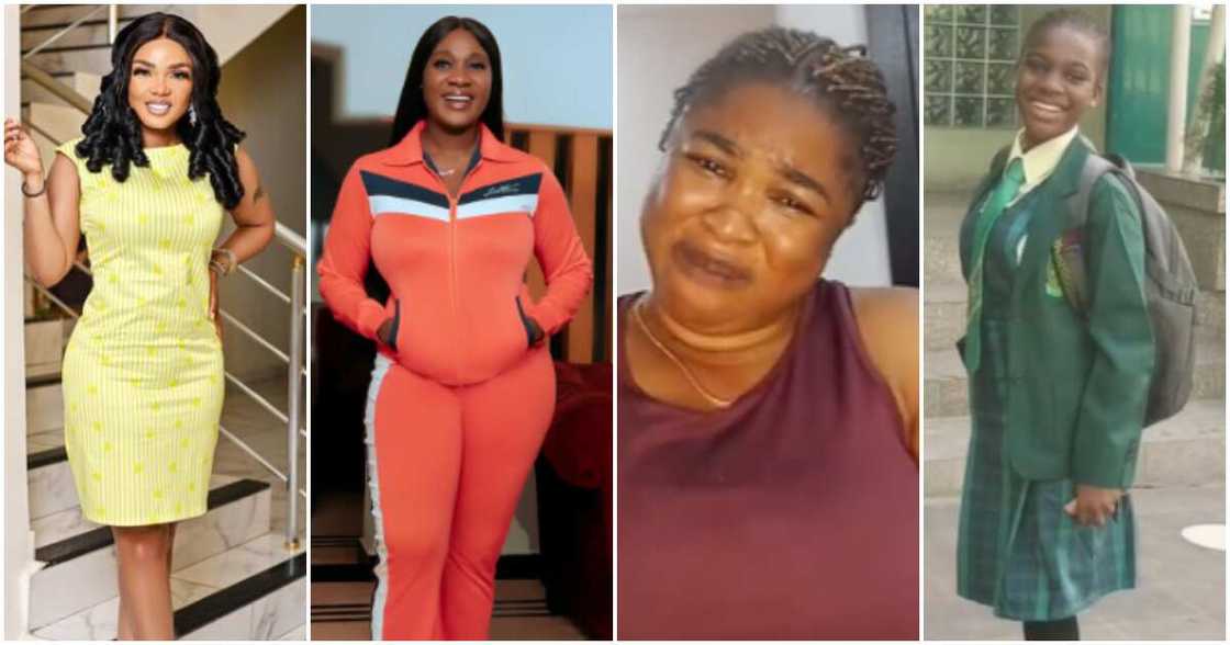 Actresses Iyabo Ojo and Mercy Johnson with late Whitney and mum