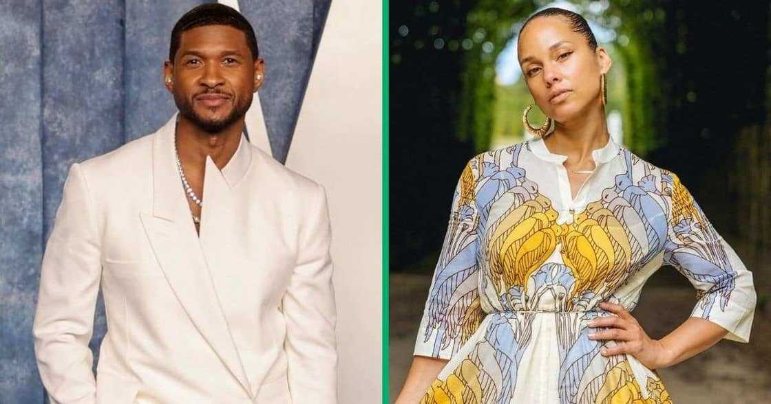 Usher and Alicia Keys performed together at the Super Bowl Usher and Alicia Keys performed together at the Super Bowl