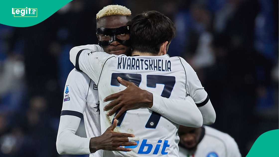 Victor Osimhen, Khvicha Kvaratskhelia, Napoli, Serie A. Victor Osimhen, Khvicha Kvaratskhelia, Napoli, Serie A.