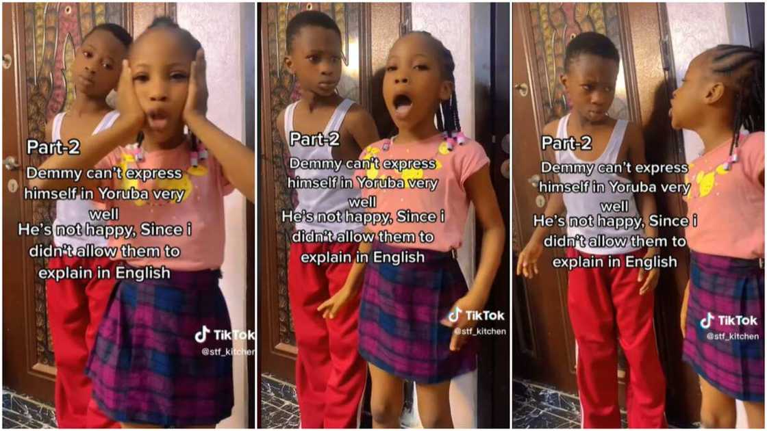Siblings' rivalry in the house/sister and brother spoke Yoruba language. Siblings' rivalry in the house/sister and brother spoke Yoruba language.