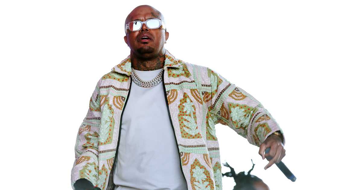 DJ Paul of Three 6 Mafia pictured as he performs at the Sahara Tent during the 2025 Coachella festival.