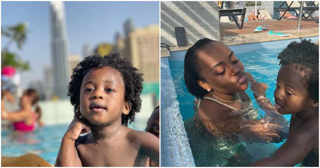Davido, Ifeanyi, Chef Chi, Chioma, pool, photo, mother, son Davido, Ifeanyi, Chef Chi, Chioma, pool, photo, mother, son