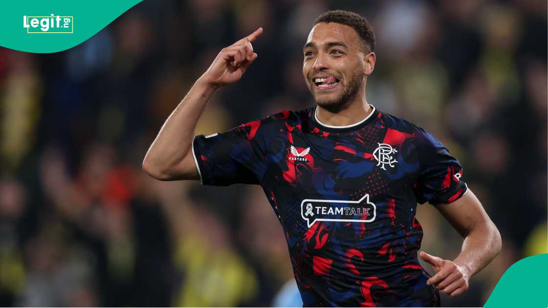 Cyril Dessers, Rangers, Fenerbahce, Ulker Stadium, Istanbul, Turkiye, UEFA Europa League. Cyril Dessers, Rangers, Fenerbahce, Ulker Stadium, Istanbul, Turkiye, UEFA Europa League.