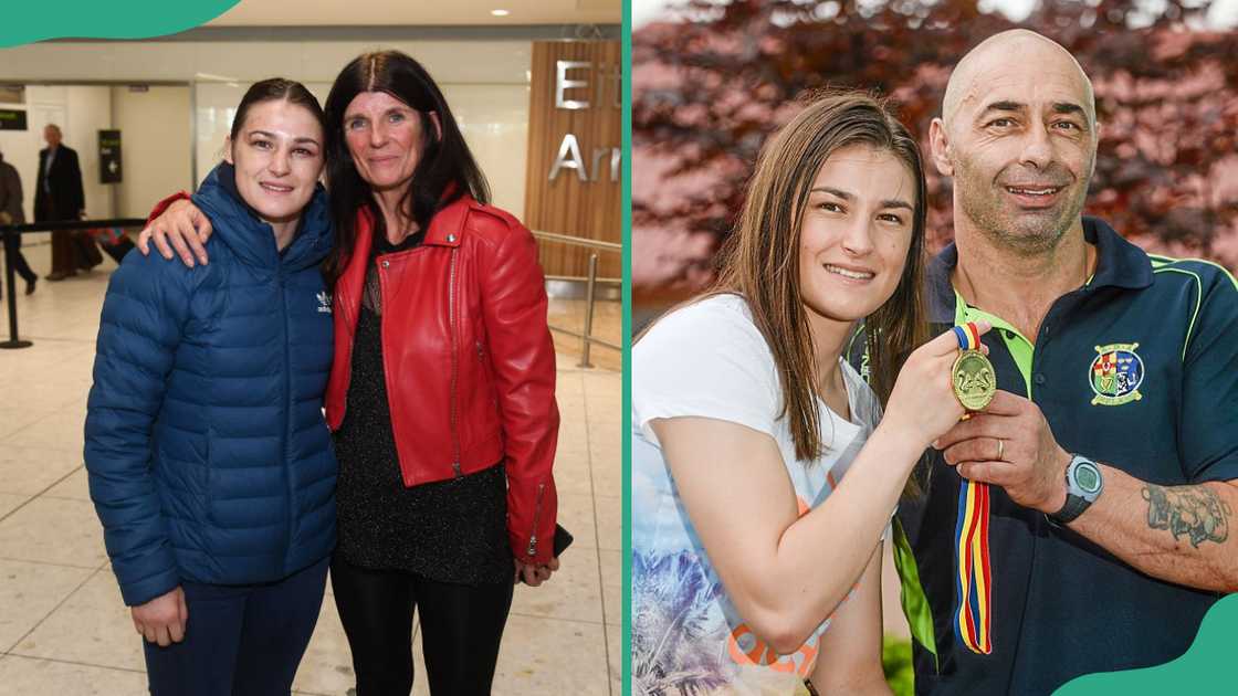 Katie Taylor and her mother Bridget (L). Katie Taylor with her father Pete Taylor (R). Katie Taylor and her mother Bridget (L). Katie Taylor with her father Pete Taylor (R).