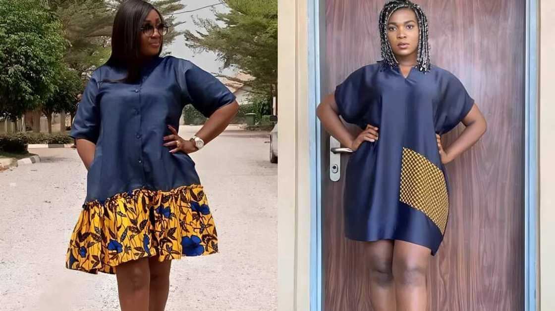 Ankara shirt dresses without collars