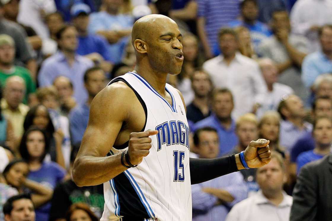 Vince Carter reacts against the Boston Celtics in Game Two of the Eastern Conference Finals