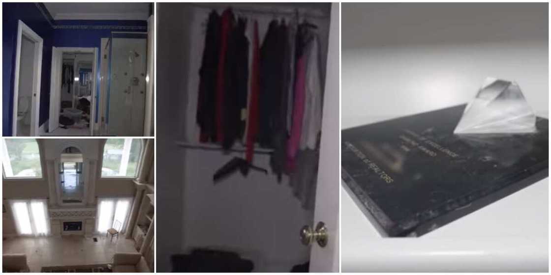 Reactions as man discovers diamond award & luxury clothes in old mansion abandoned by female Oyinbo politician Reactions as man discovers diamond award & luxury clothes in old mansion abandoned by female Oyinbo politician