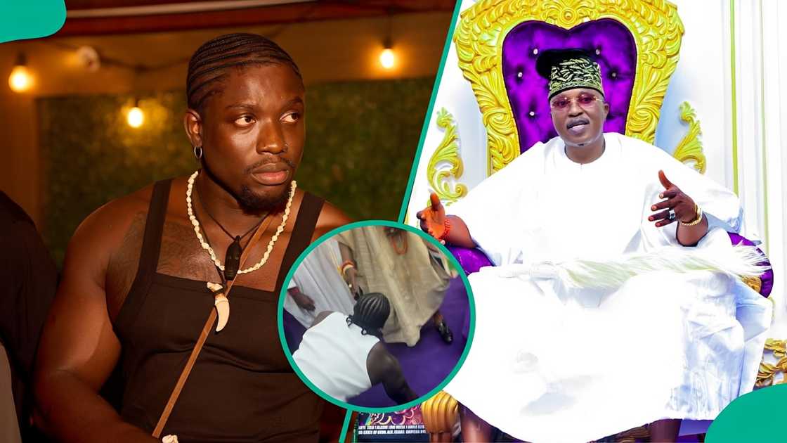 VeryDarkMan visits Oluwo of Iwo land palace in Osun state.