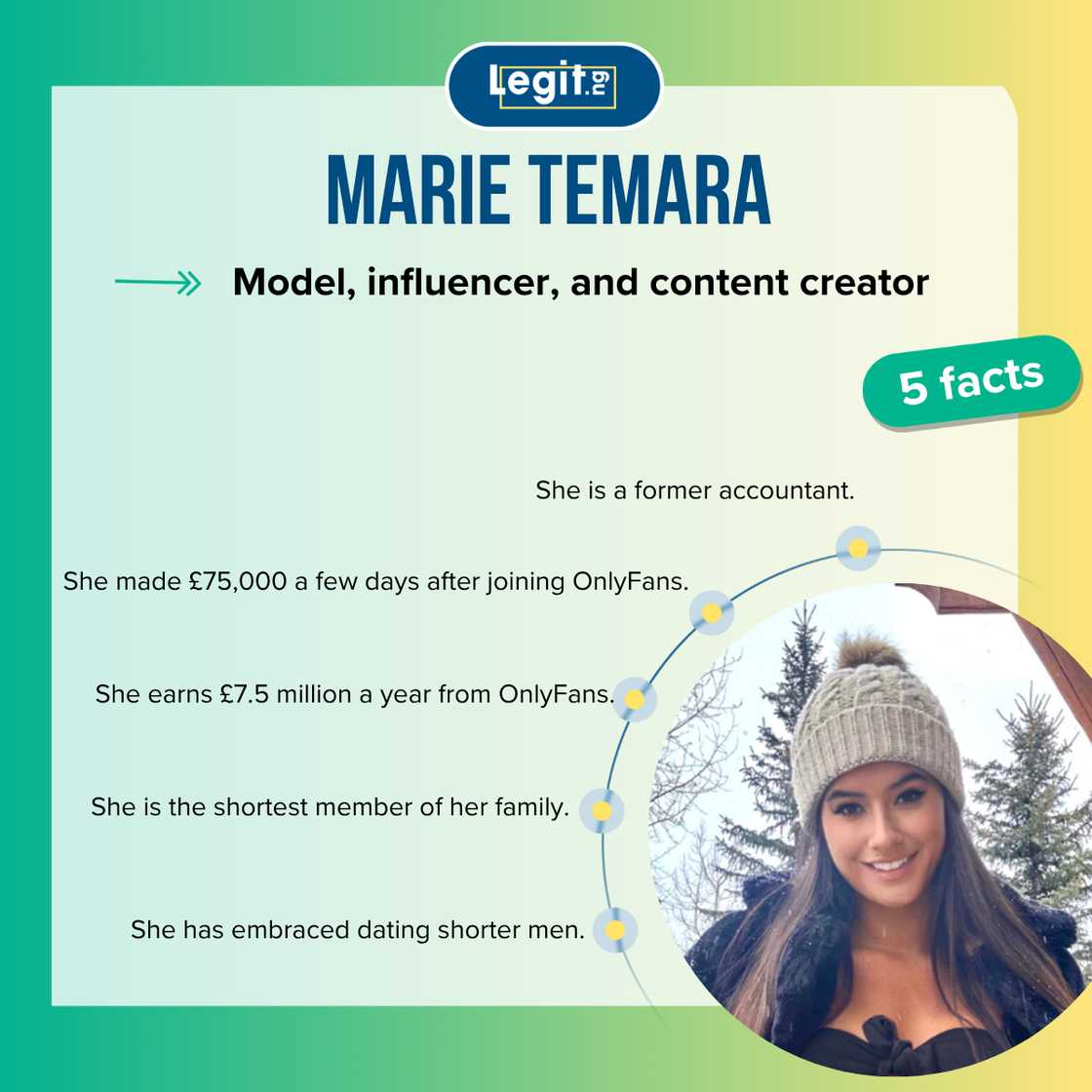 Marie Temara in a grey marvin and black clothes Marie Temara in a grey marvin and black clothes