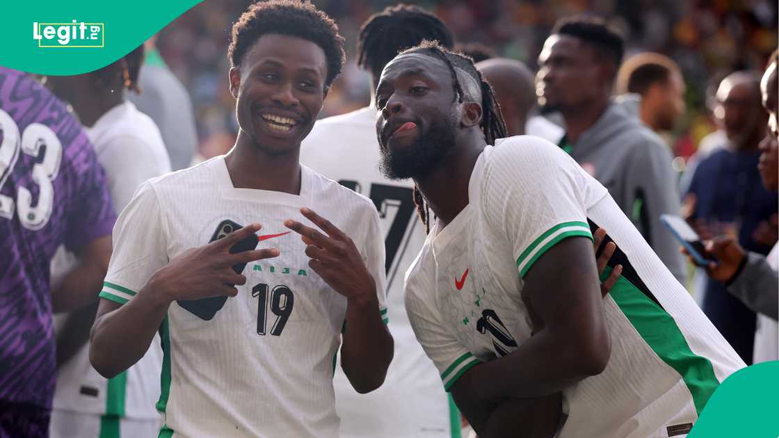 Nathan Tella, Tolu Arokodare, Super Eagles, Nigeria, Reggae Boyz, Jamaica, Gtech Community Stadium, Brentford, London, England, Unity Cup. Nathan Tella, Tolu Arokodare, Super Eagles, Nigeria, Reggae Boyz, Jamaica, Gtech Community Stadium, Brentford, London, England, Unity Cup.