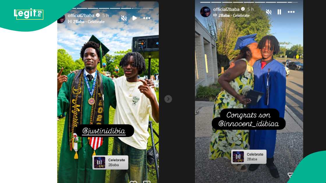 African Queen crooner 2Baba shares pictures from his sons' graduation.