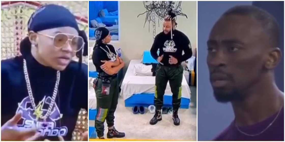 BBNaija stars Liquorose, Whitemoney and Saga. BBNaija stars Liquorose, Whitemoney and Saga.