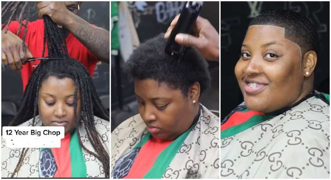 Sly Huncho, a saloonist cutting a lady's dreadlocks and giving her a pretty new look. Sly Huncho, a saloonist cutting a lady's dreadlocks and giving her a pretty new look.