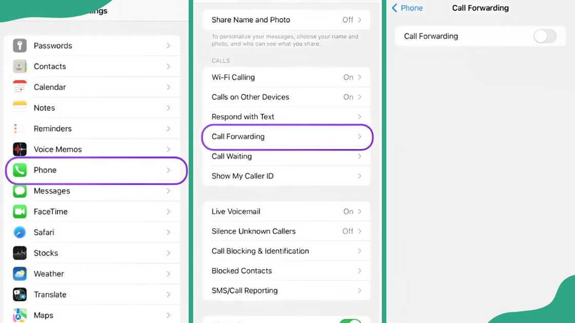 A screenshot of a cancel call forwarding code on iPhone A screenshot of a cancel call forwarding code on iPhone