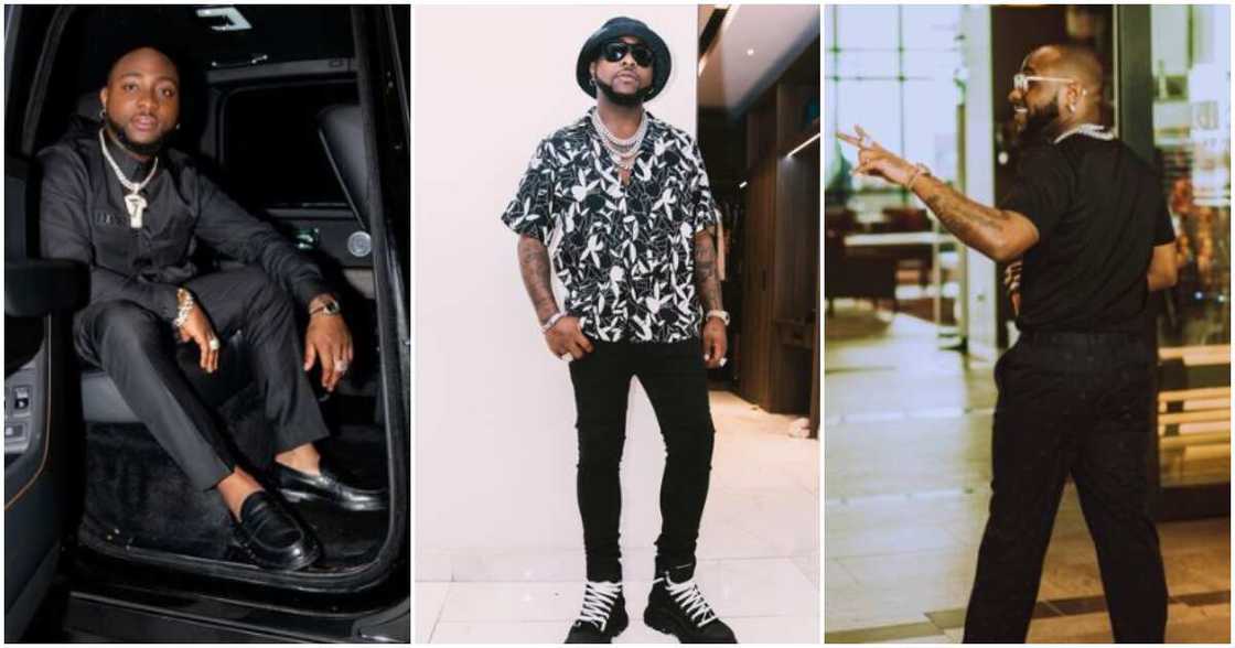 Davido in stylish black outfits