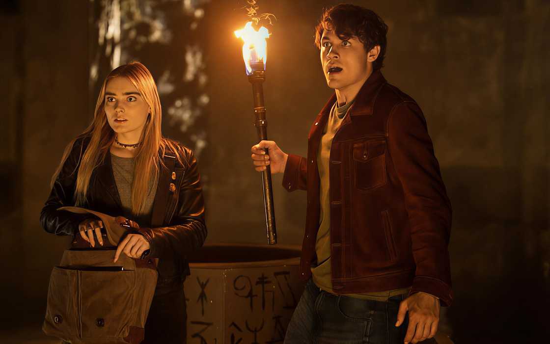 A scene from the TV series The Winchesters WITH Mary Campbell played by Meg Donnelly and John Winchester played by Drake Rodger A scene from the TV series The Winchesters WITH Mary Campbell played by Meg Donnelly and John Winchester played by Drake Rodger
