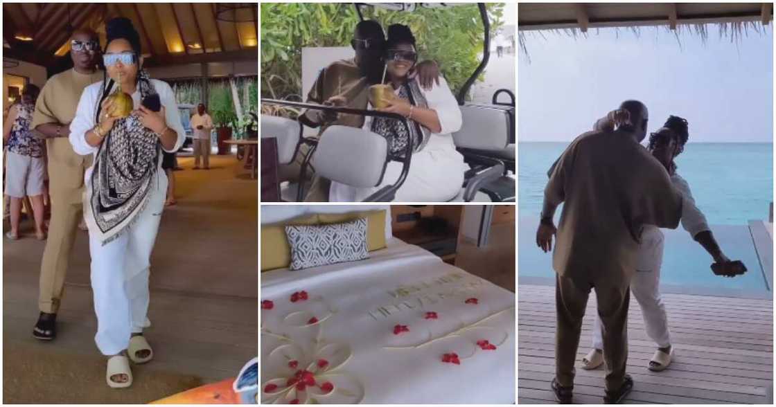 Mercy Aigbe and husband's Valentine in Maldives. Mercy Aigbe and husband's Valentine in Maldives.
