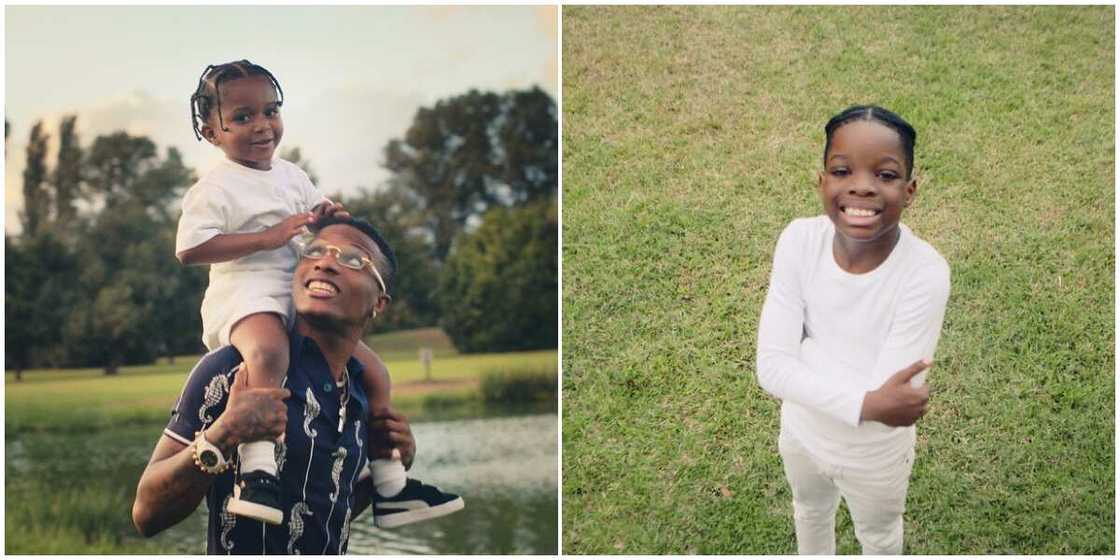 Wizkid's first son Tife and lastborn Zion meet up in Ghana (video) Wizkid's first son Tife and lastborn Zion meet up in Ghana (video)