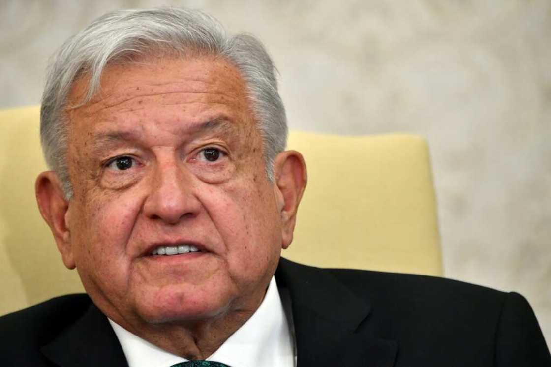 Mexican President Andres Manuel Lopez Obrador (pictured July 2022) said he is going to see 'how the rescue's going' of the trapped mine workers Mexican President Andres Manuel Lopez Obrador (pictured July 2022) said he is going to see 'how the rescue's going' of the trapped mine workers