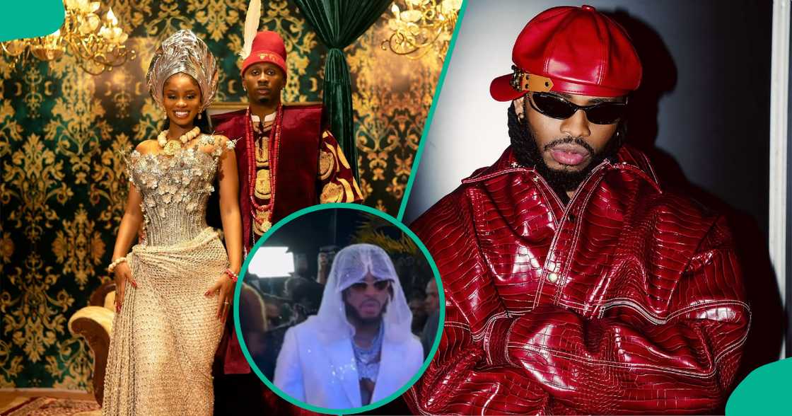 JP2025: Diamond Platinumz dazzles in an outfit to the finale of Priscilla Ojo and Juma Jux's wedding in Tanzania as Nigerians criticise his dress. JP2025: Diamond Platinumz dazzles in an outfit to the finale of Priscilla Ojo and Juma Jux's wedding in Tanzania as Nigerians criticise his dress.