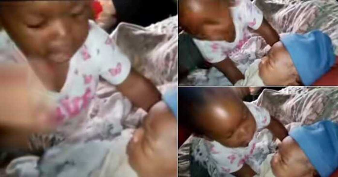 Mum sees baby slapping son, viral video Mum sees baby slapping son, viral video